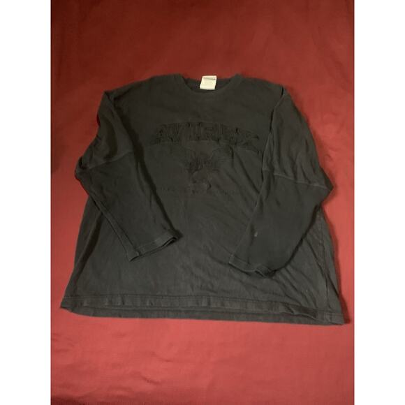 Vintage Avirex Mens Waffle Thermal Layered Shirt Long Sleeve 3XL Graphic Black - Picture 1 of 7
